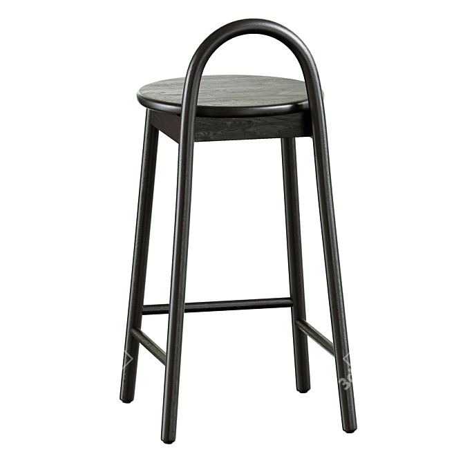 Elegant Circle Half-bar Stool 3D model image 4