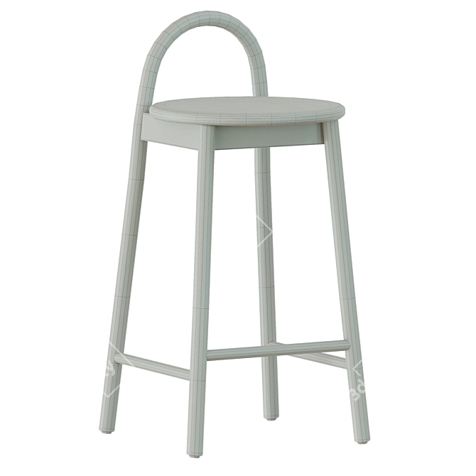 Elegant Circle Half-bar Stool 3D model image 6