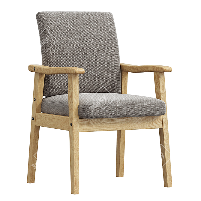 Contemporary Cotton Armchair: Small Space Solution 3D model image 1