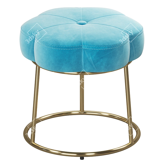 Velvet Flower Vanity Stool 3D model image 2