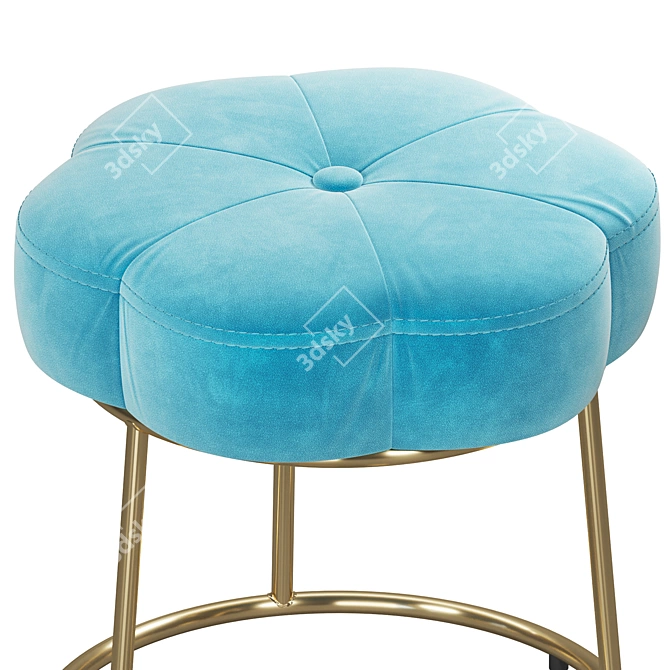 Velvet Flower Vanity Stool 3D model image 4