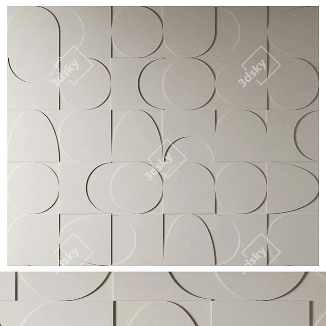 Geometric Décor Wall Panel 3D model image 5