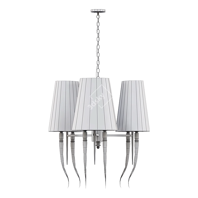 Elegant Brunilde Chrome Pendant Light 3D model image 3