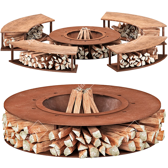 Outdoor Fire Pit Redesign 3D model image 1