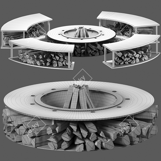 Outdoor Fire Pit Redesign 3D model image 2