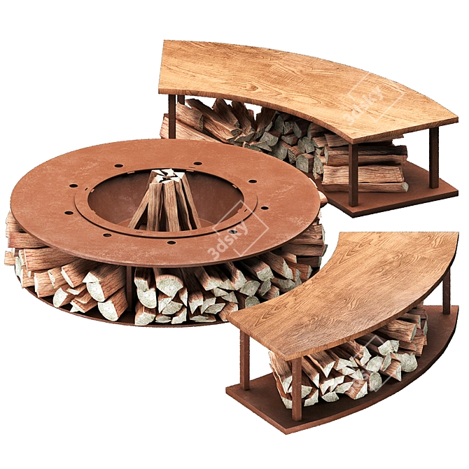 Outdoor Fire Pit Redesign 3D model image 4