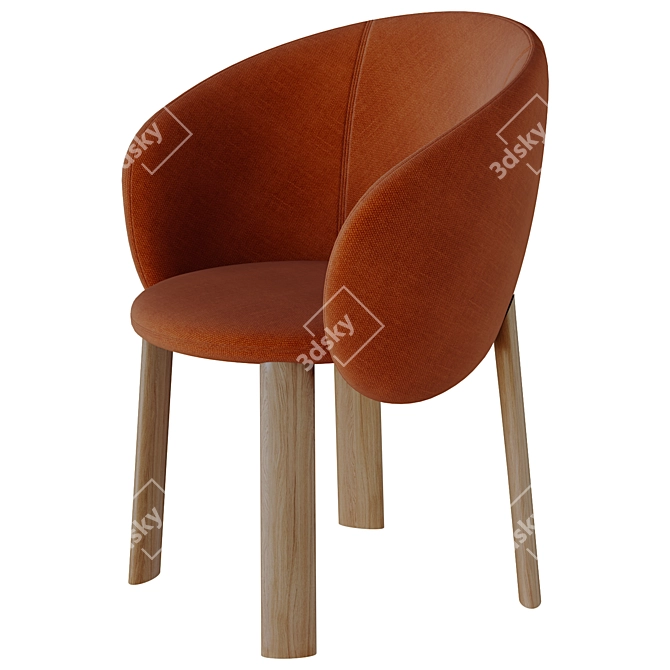 Modern Nebula Wood Chair 3D model image 2