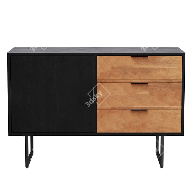 Industrial Chic Loft Design Dresser 3D model image 6