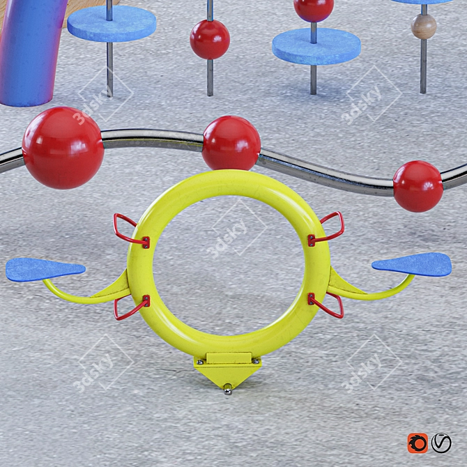  Modern Playground Equipment Set 3D model image 3