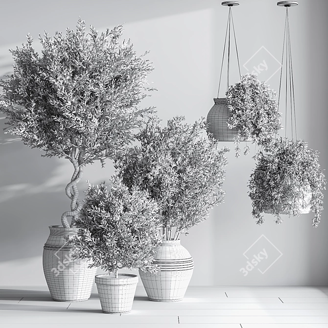 Elegant Indoor Plant Set 3D model image 7