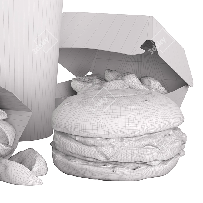 Fast Food Set Bundle 3D model image 6