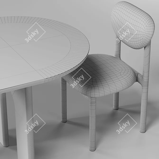 Elegance Set: Desk and Chair 3D model image 5