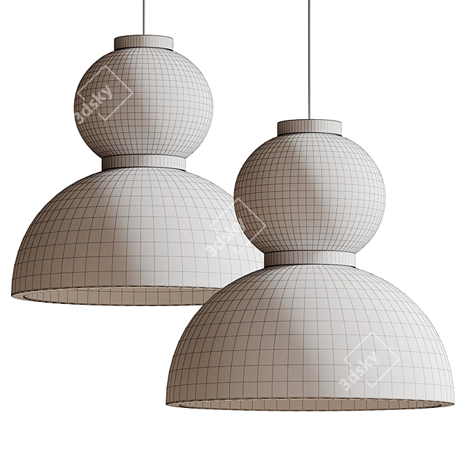 Globo Concrete Gypsum Lantern 3D model image 2