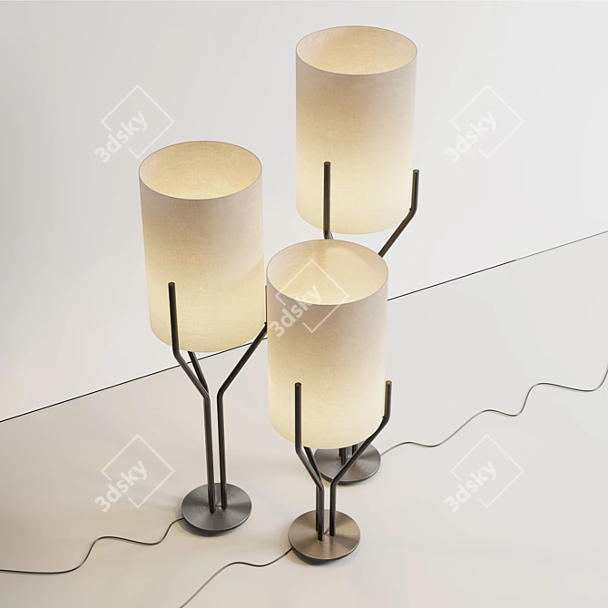 Branching Elegance Floor Light 3D model image 3