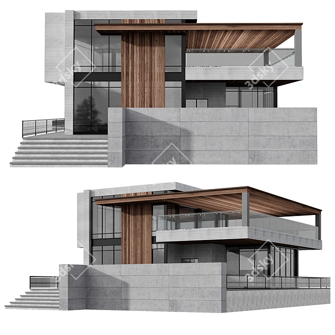 Contemporary Design Villa No19 3D model image 1