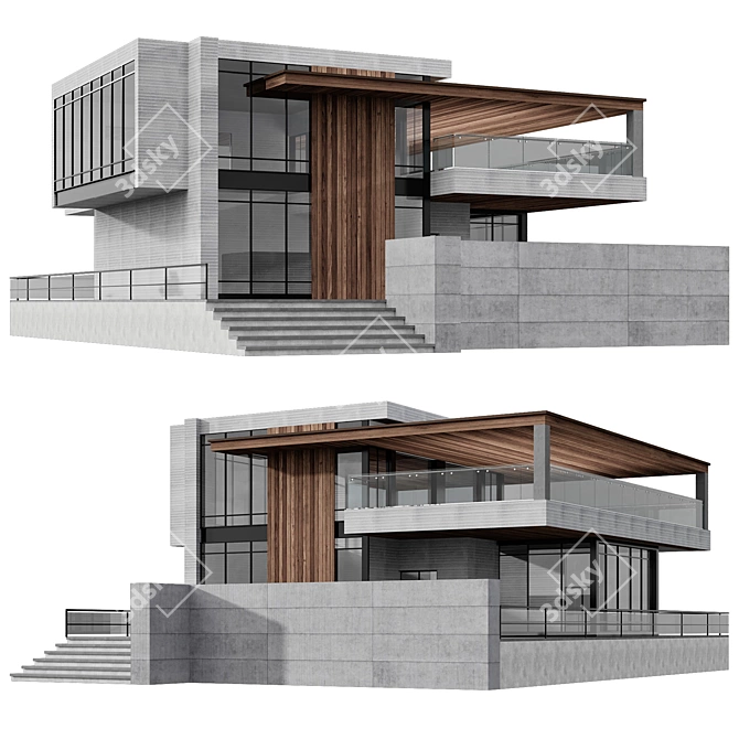 Contemporary Design Villa No19 3D model image 2