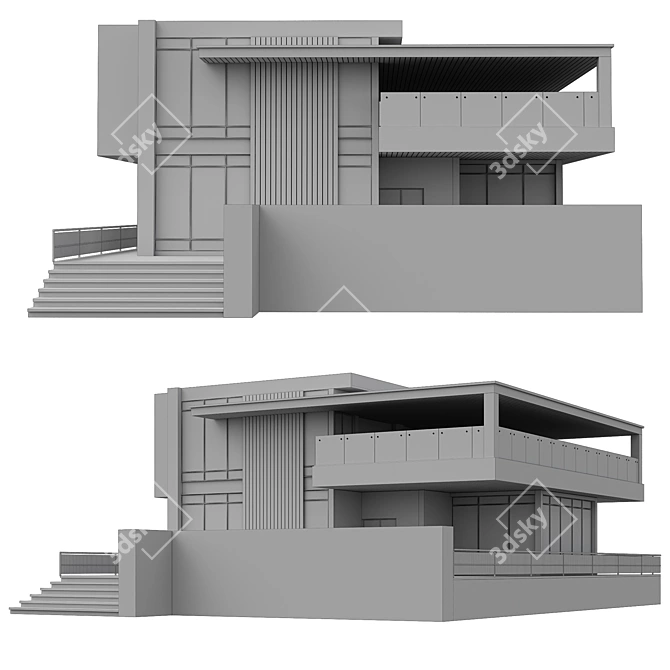 Contemporary Design Villa No19 3D model image 4