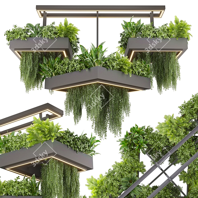 Ampelous Ivy Fern Chandelier 3D Model 3D model image 1