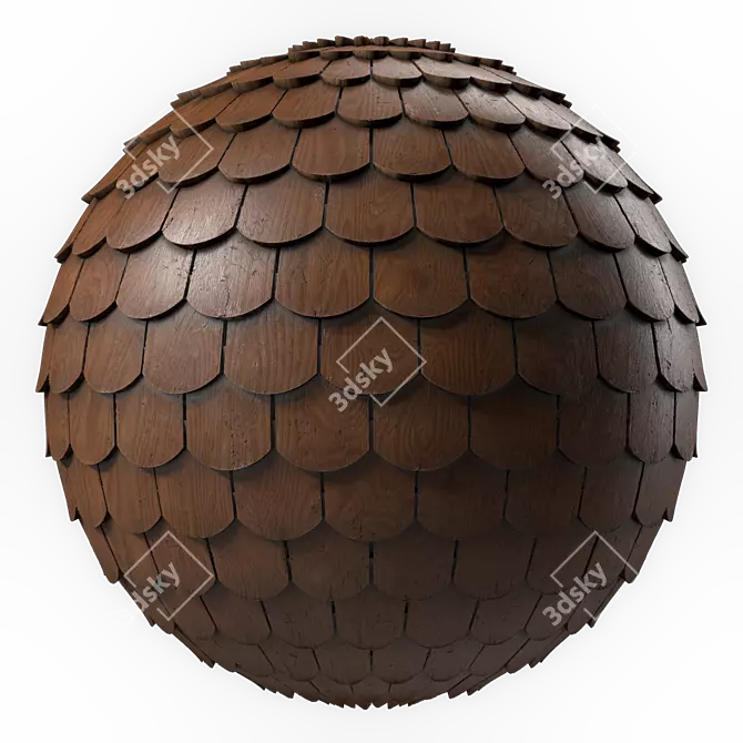 Snow Wooden Roof Tile Materials 3D model image 2