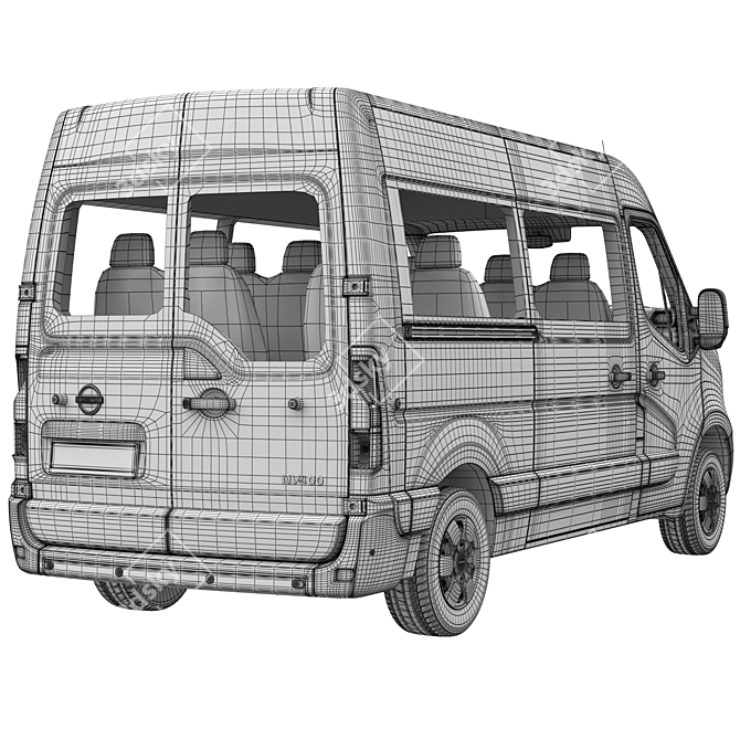 Nissan NV400 Minibus Models Pack 3D model image 6