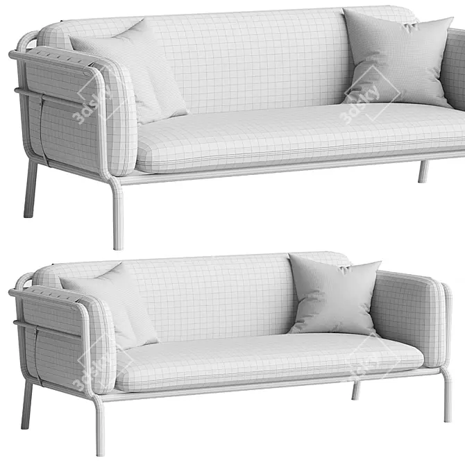 Modern Valet Love Seat in Corona 3D model image 3