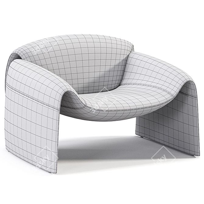 Stylish Poliform Le Club Armchair 3D model image 5