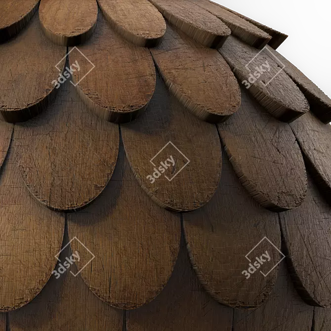 Wooden Snow Roofing Materials 3D model image 3