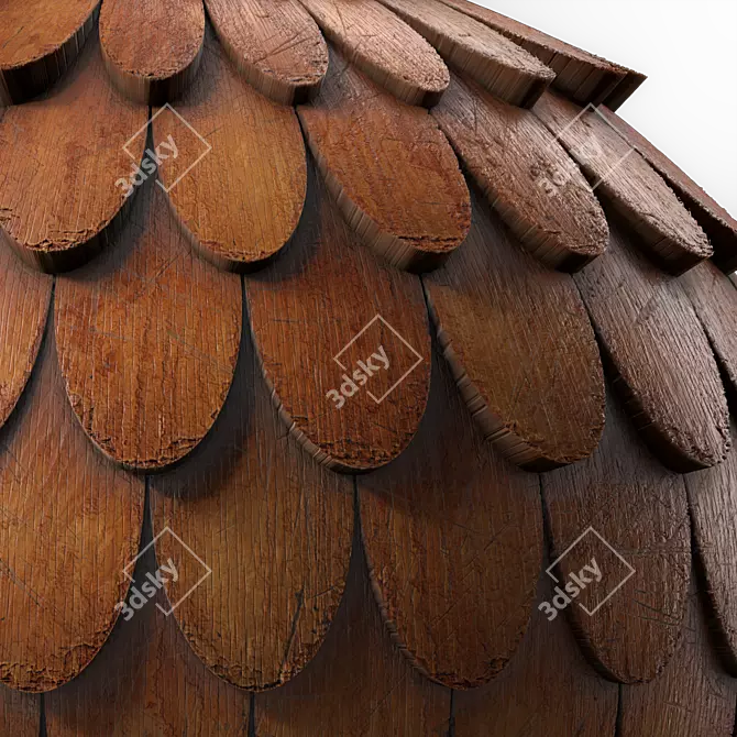 Wooden Snow Roofing Materials 3D model image 6