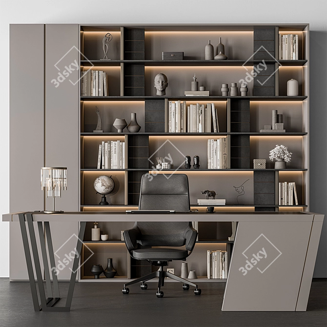 Executive Boss Desk – Modern Office 3D model image 1