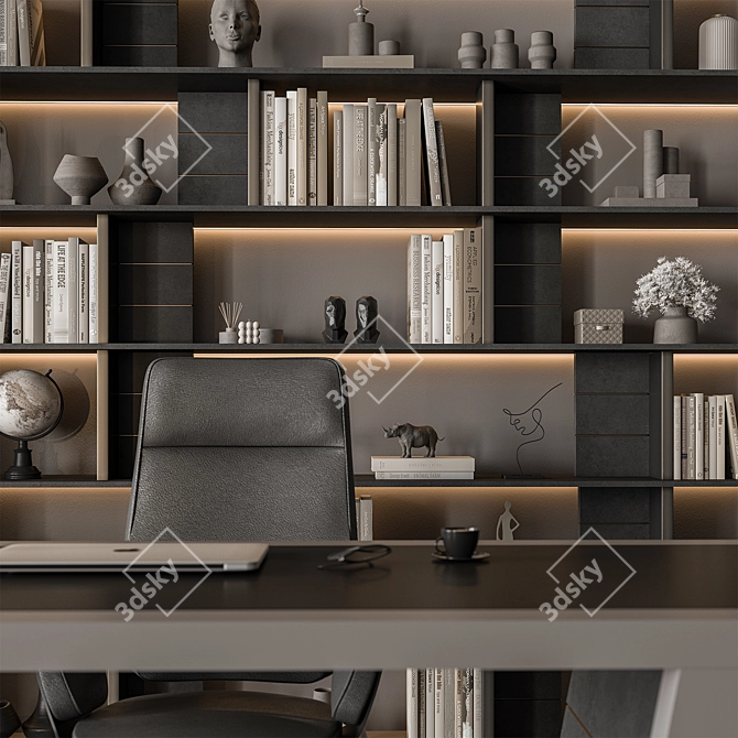 Executive Boss Desk – Modern Office 3D model image 3