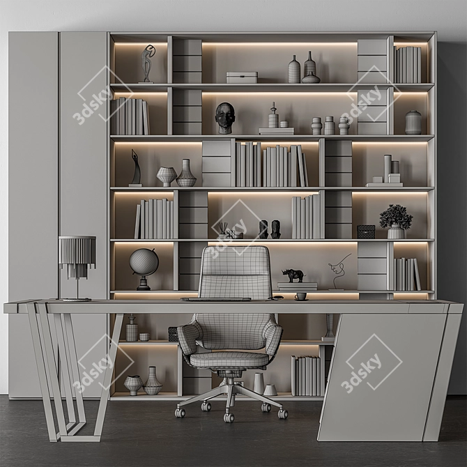 Executive Boss Desk – Modern Office 3D model image 4