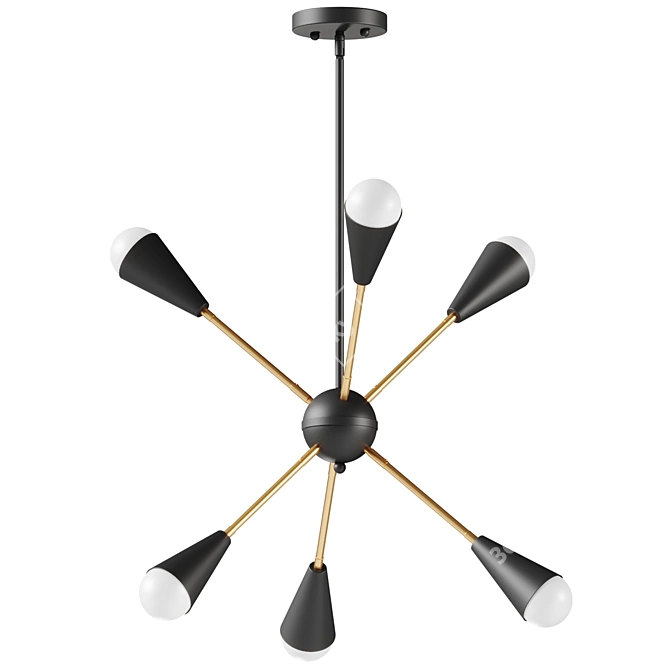 Retro-Inspired Sputnik Chandelier 3D model image 1