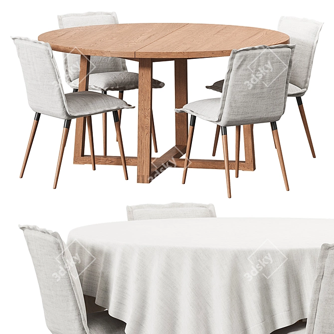 IKEA MÖRBYLÅNGA Dining Set 3D model image 2