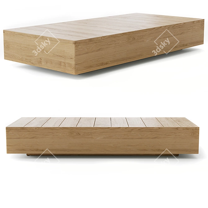 RH Santos Teak Coffee Table 3D model image 4