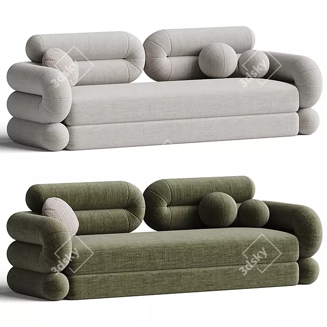 Sleek Tube Sofa Design 3D model image 2