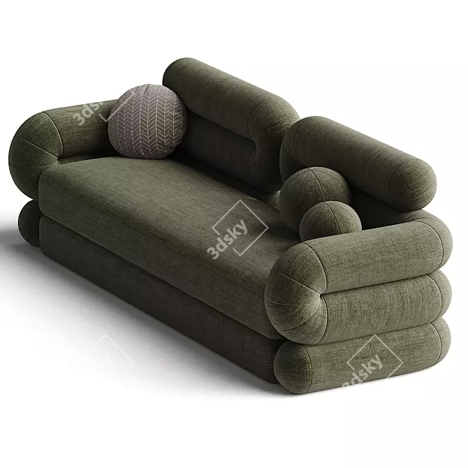 Sleek Tube Sofa Design 3D model image 3