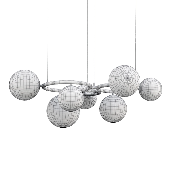 Elegant Aslan Glass Chandelier 3D model image 3