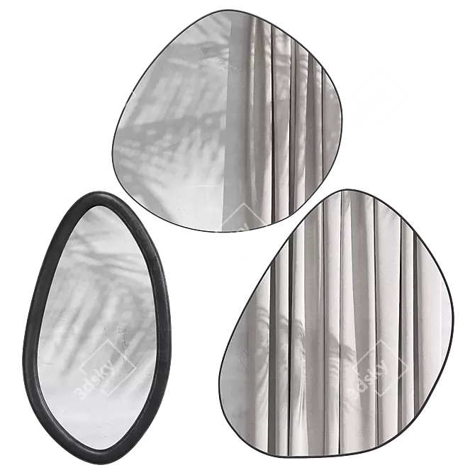 Modern Mirror Duo Set, Kave Home 3D model image 1