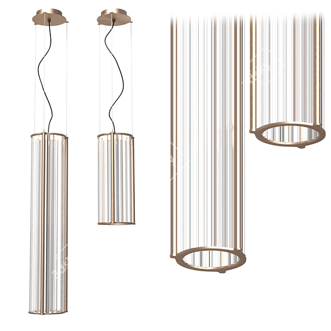 Totem II Suspension Ceiling Light 3D model image 2