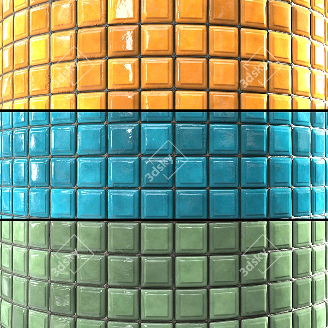 Seamless Kitchen Tile PBR Texture 3D model image 3