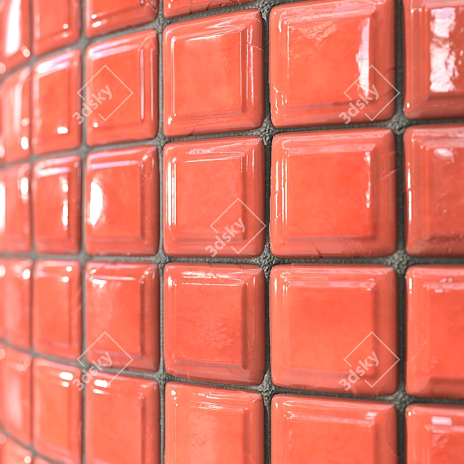 Seamless Kitchen Tile PBR Texture 3D model image 5