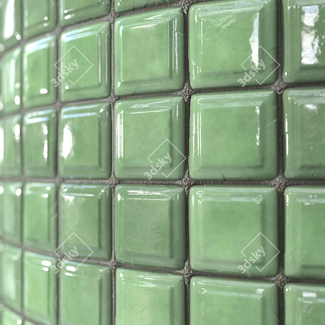 Seamless Kitchen Tile PBR Texture 3D model image 6