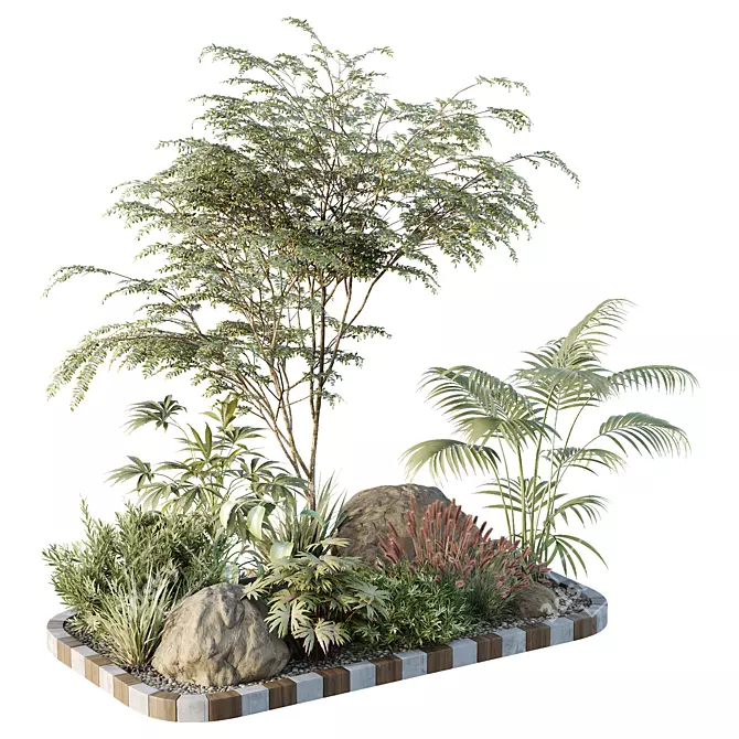 Outdoor Garden Tree Bush Box 3D model image 1