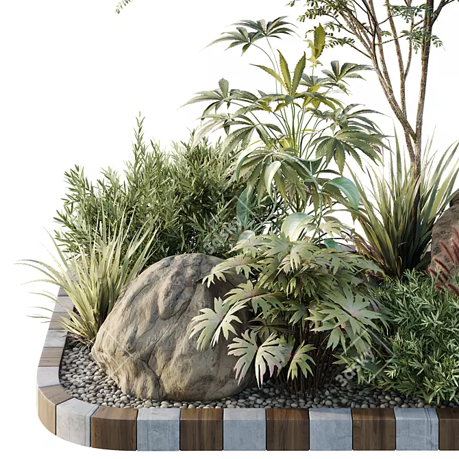 Outdoor Garden Tree Bush Box 3D model image 4