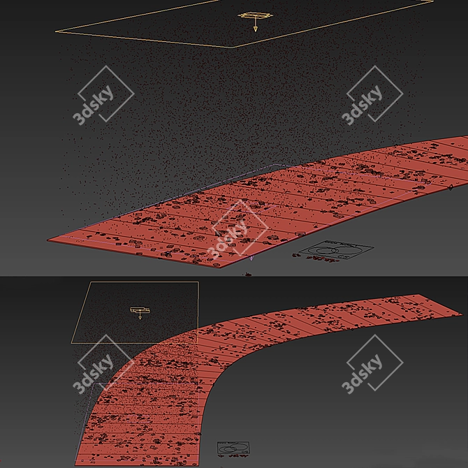 Autumn Road with Leaves & Puddles 3D model image 5