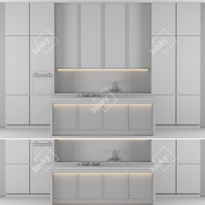 Premium 3D Kitchen Model 6 3D model image 4