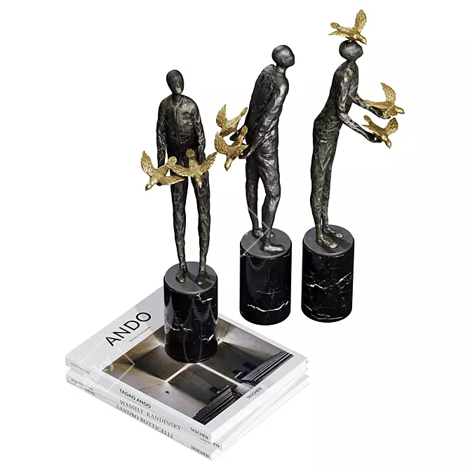 Ethereal Statuettes & Artful Books 3D model image 2