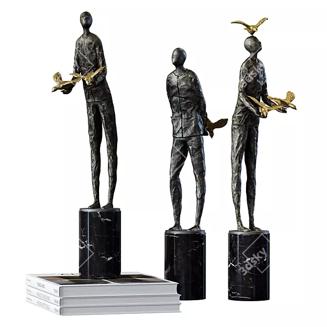 Ethereal Statuettes & Artful Books 3D model image 3