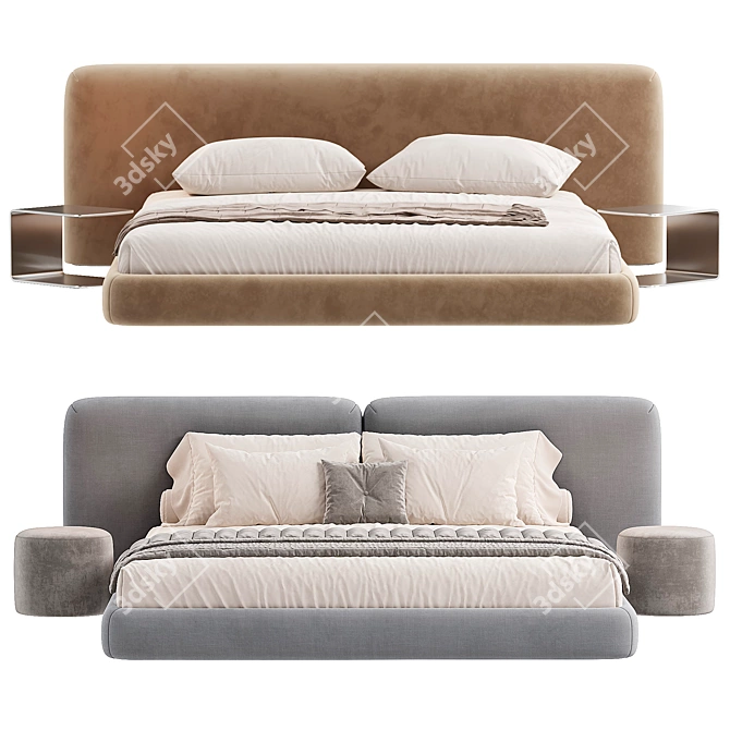 Contemporary Volume Bed Furniture 3D model image 3