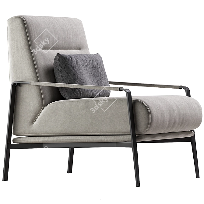 Stylish MODENA Fabric Armchair 3D model image 4